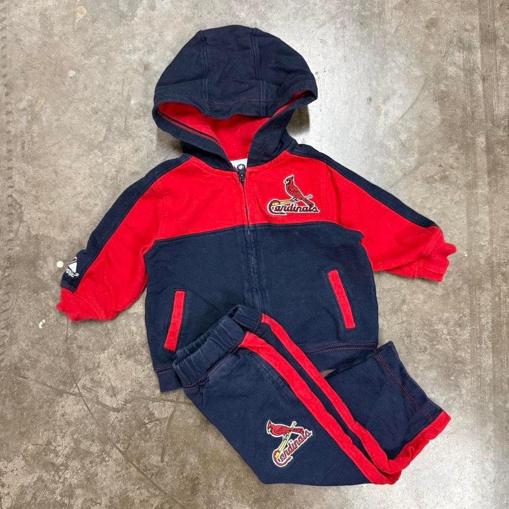 Majestic St. Louis Cardinals Baby Tracksuit Red Navy 12 Months Y2K MLB Set